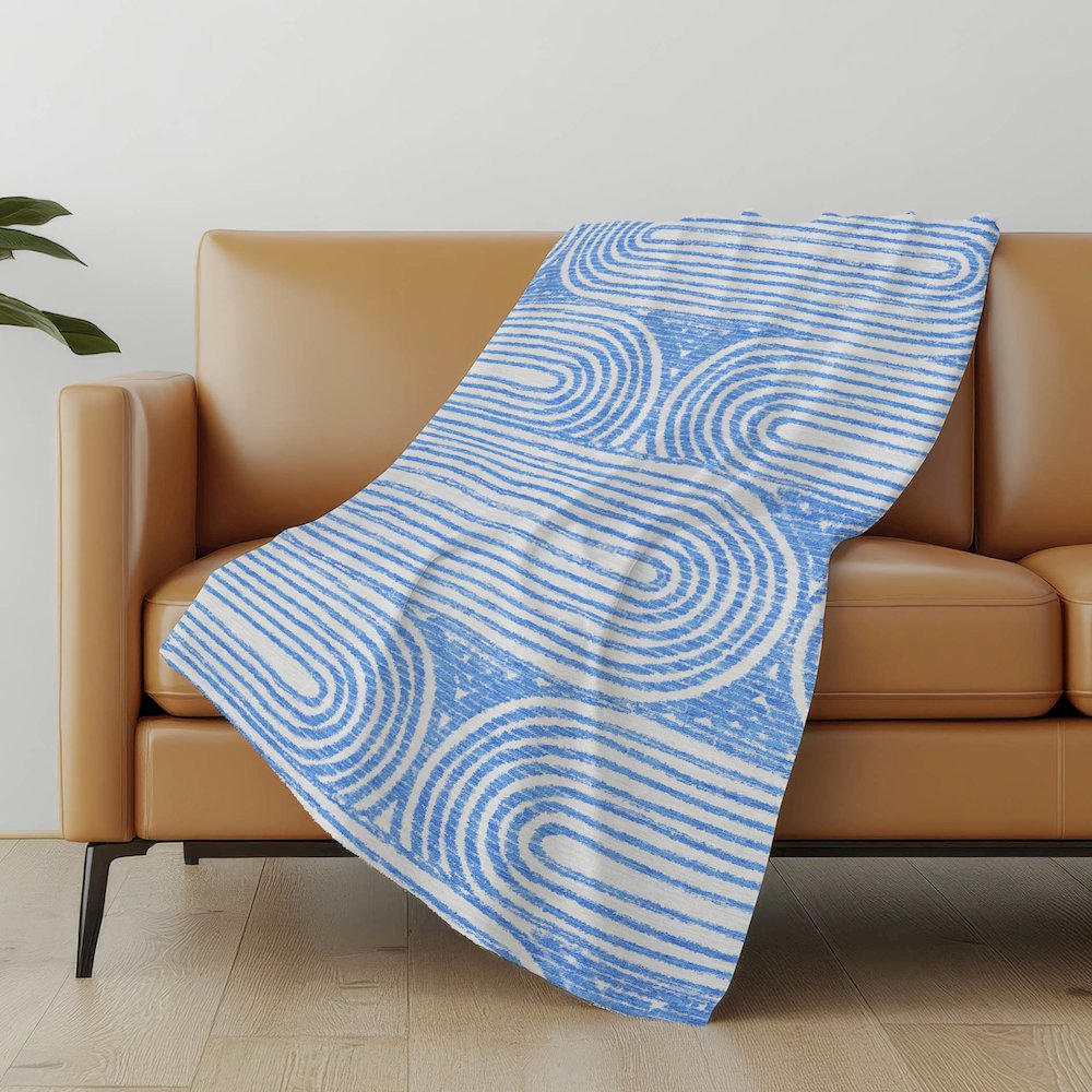 Premium Machine Washable ASB540 Blue 50" x 70" Sherpa Throw Blanket. Picture 5