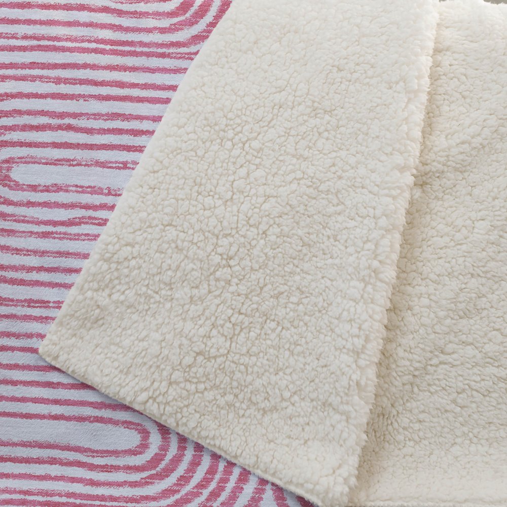 Premium Machine Washable ASB540 Blush 50" x 70" Sherpa Throw Blanket. Picture 2