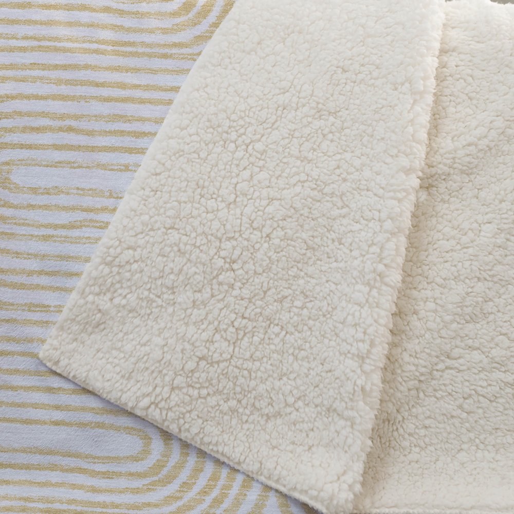 Premium Machine Washable ASB540 Gold 50" x 70" Sherpa Throw Blanket. Picture 2