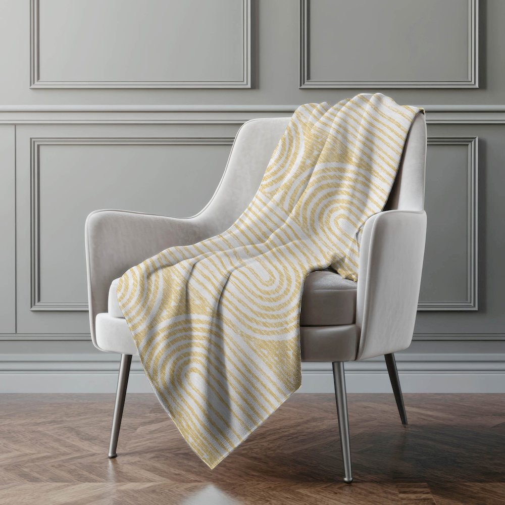 Premium Machine Washable ASB540 Gold 50" x 70" Sherpa Throw Blanket. Picture 4