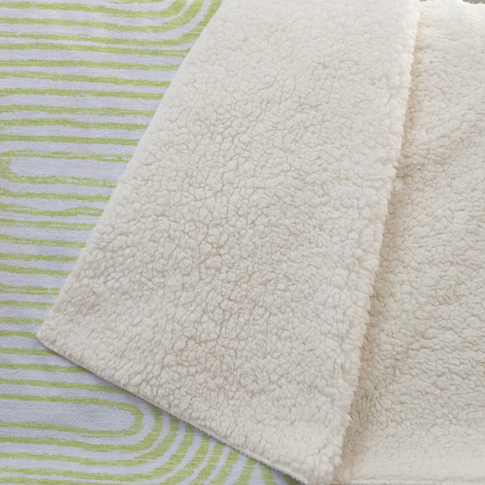 Premium Machine Washable ASB540 Green 50" x 70" Sherpa Throw Blanket. Picture 2