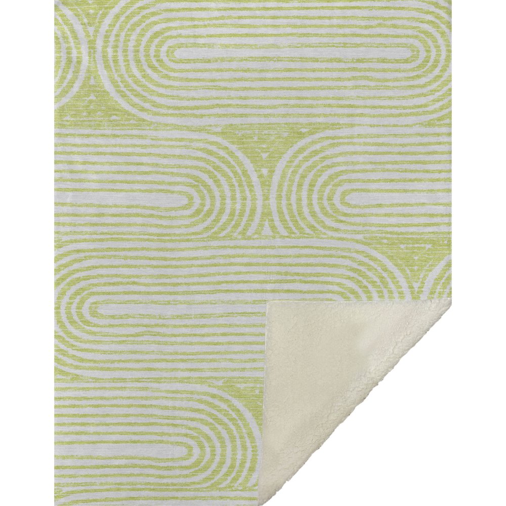 Premium Machine Washable ASB540 Green 50" x 70" Sherpa Throw Blanket. Picture 1