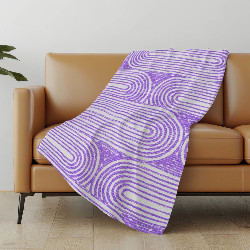 Premium Machine Washable ASB540 Purple 50" x 70" Sherpa Throw Blanket. Picture 5
