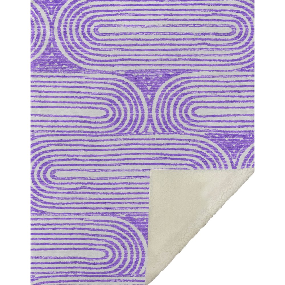 Premium Machine Washable ASB540 Purple 50" x 70" Sherpa Throw Blanket. Picture 1