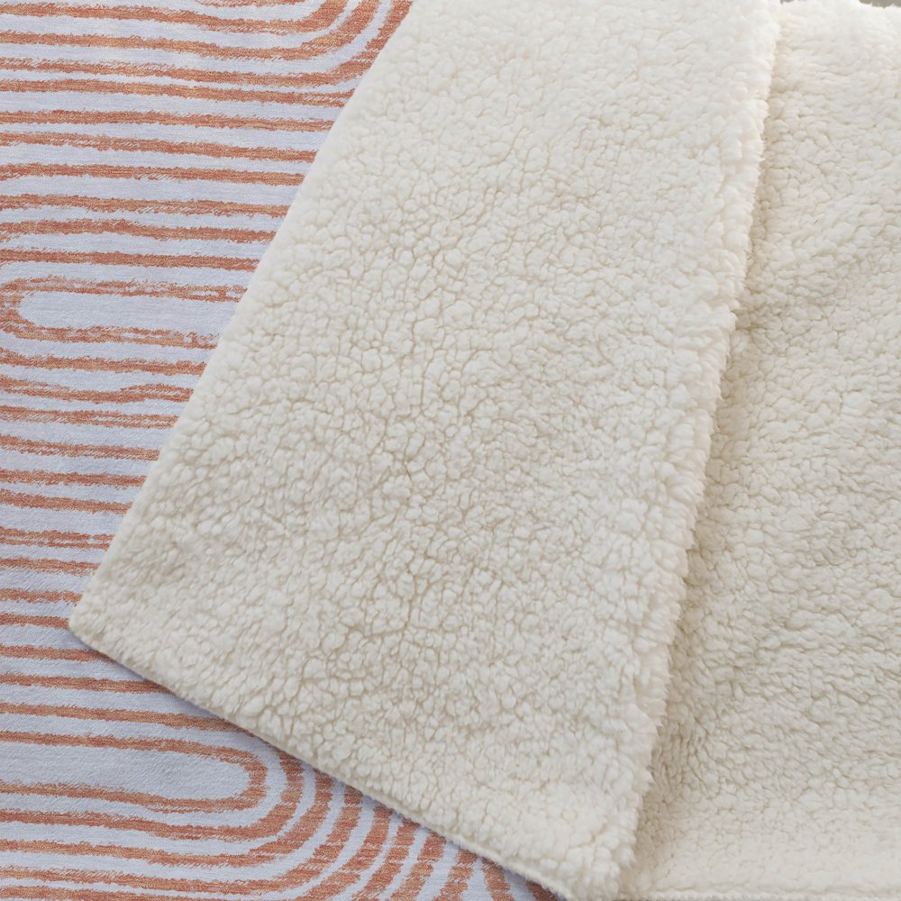 Premium Machine Washable ASB540 Salmon 50" x 70" Sherpa Throw Blanket. Picture 2