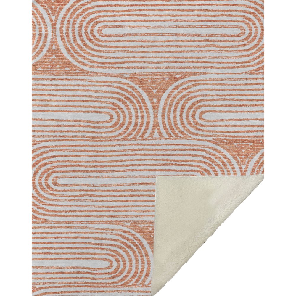 Premium Machine Washable ASB540 Salmon 50" x 70" Sherpa Throw Blanket. Picture 1