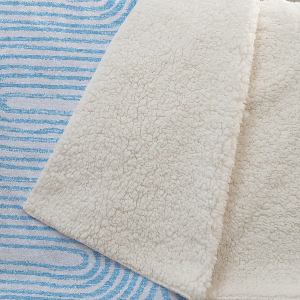 Premium Machine Washable ASB540 Teal 50" x 70" Sherpa Throw Blanket. Picture 2