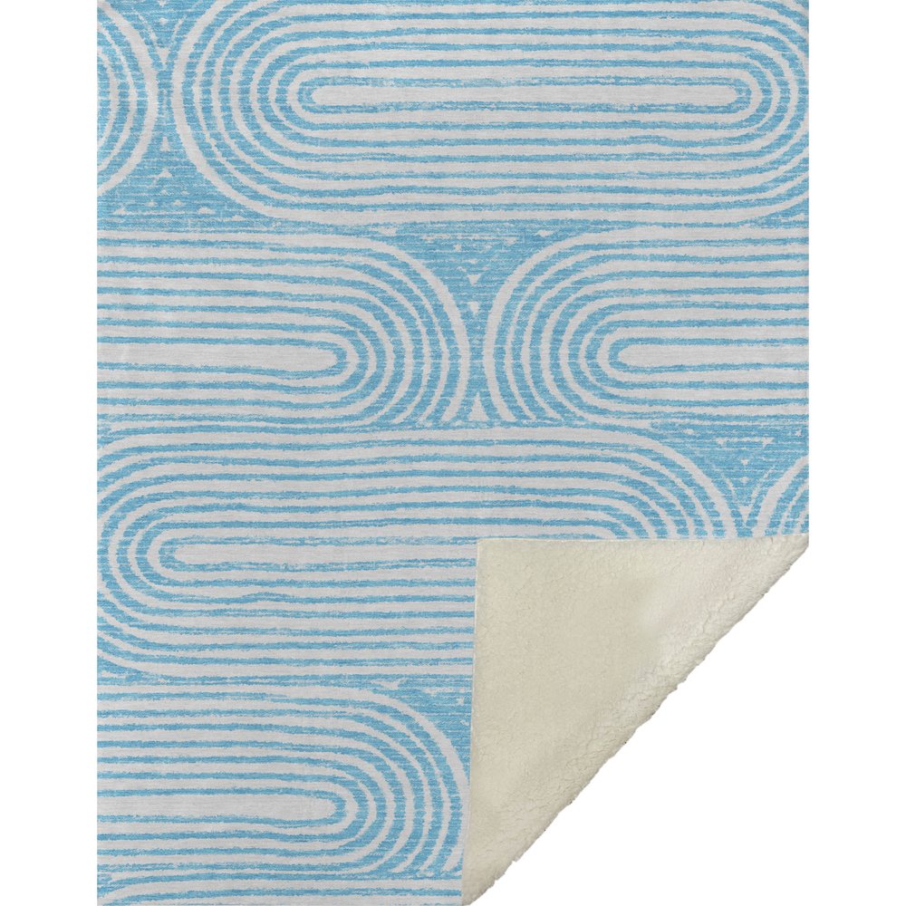 Premium Machine Washable ASB540 Teal 50" x 70" Sherpa Throw Blanket. Picture 1