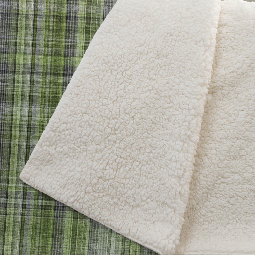 Premium Machine Washable ASB541 Green 50" x 70" Sherpa Throw Blanket. Picture 2