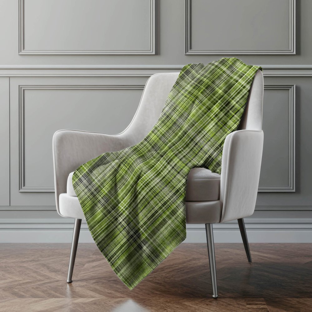 Premium Machine Washable ASB541 Green 50" x 70" Sherpa Throw Blanket. Picture 4