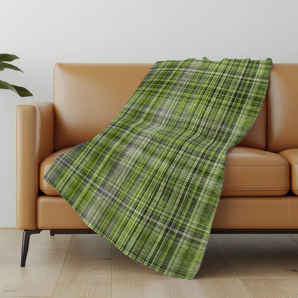 Premium Machine Washable ASB541 Green 50" x 70" Sherpa Throw Blanket. Picture 5