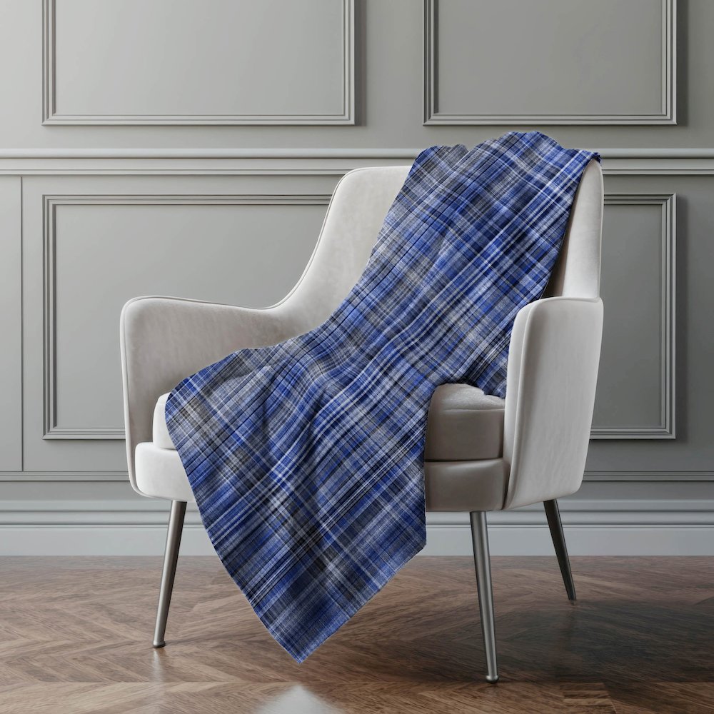 Premium Machine Washable ASB541 Navy 50" x 70" Sherpa Throw Blanket. Picture 4