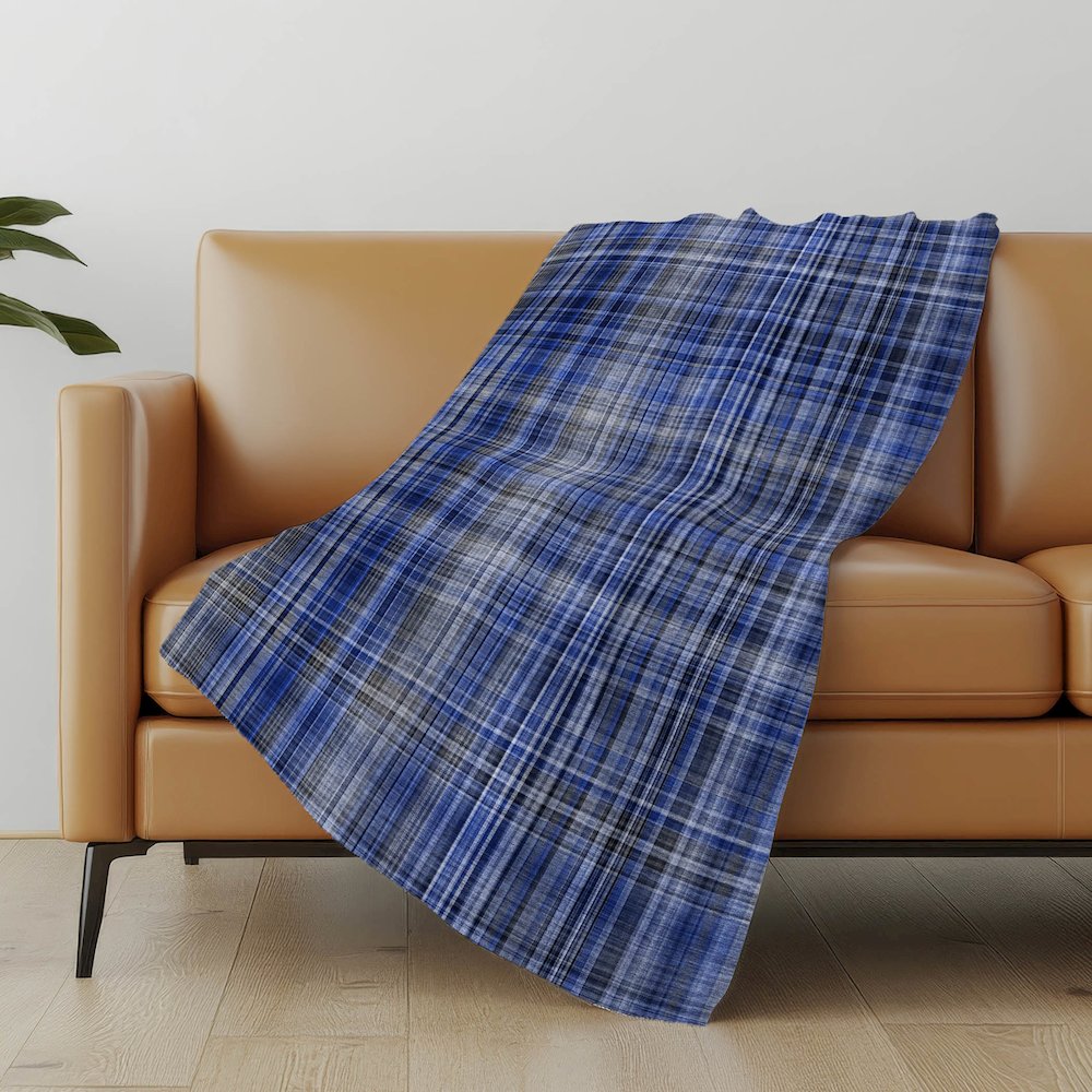 Premium Machine Washable ASB541 Navy 50" x 70" Sherpa Throw Blanket. Picture 5