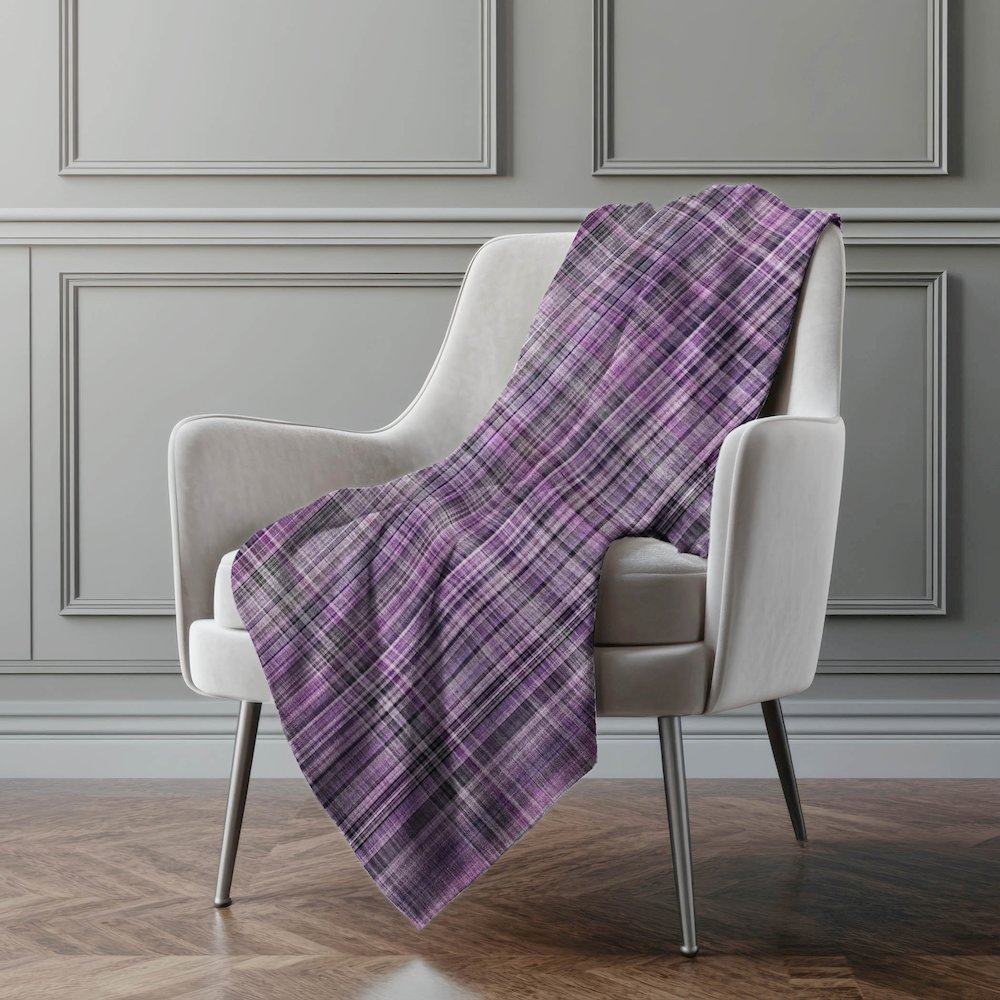 Premium Machine Washable ASB541 Purple 50" x 70" Sherpa Throw Blanket. Picture 4