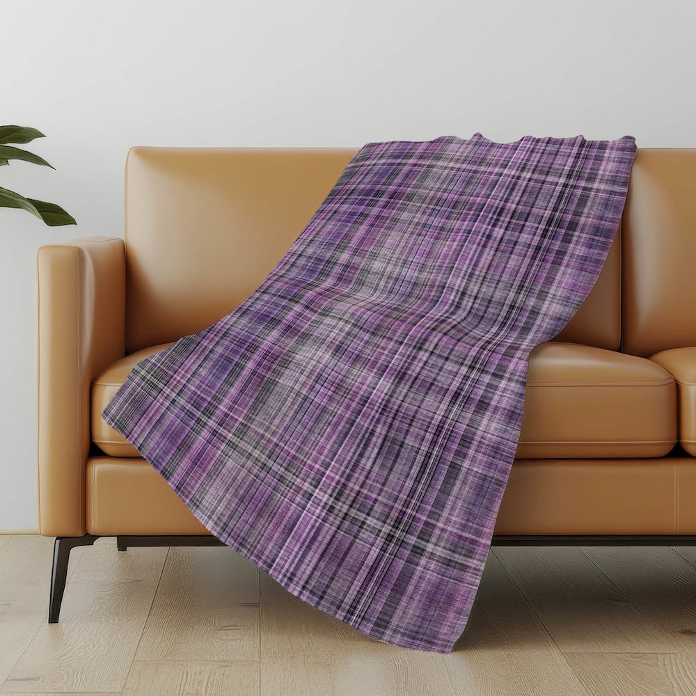 Premium Machine Washable ASB541 Purple 50" x 70" Sherpa Throw Blanket. Picture 5