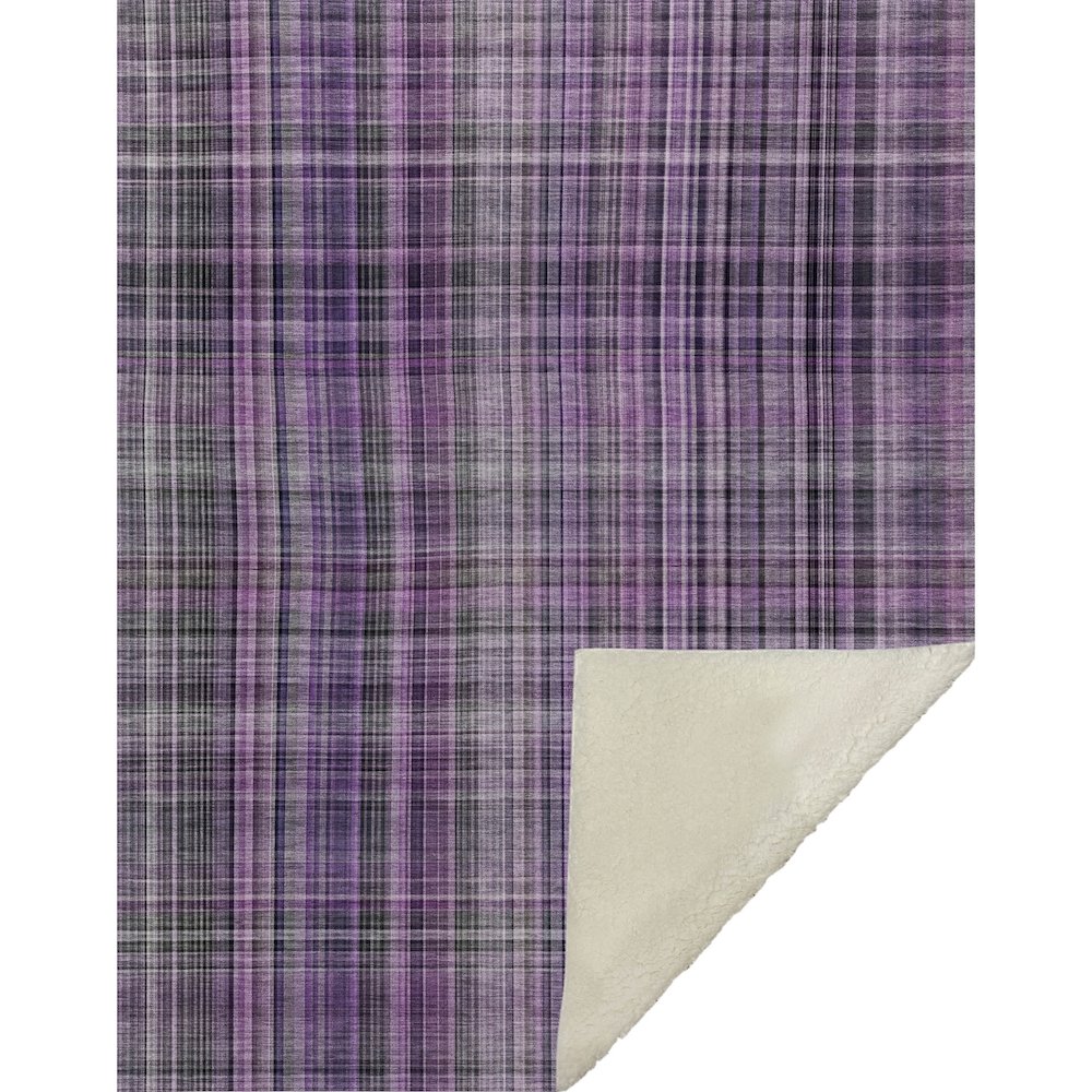Premium Machine Washable ASB541 Purple 50" x 70" Sherpa Throw Blanket. Picture 1