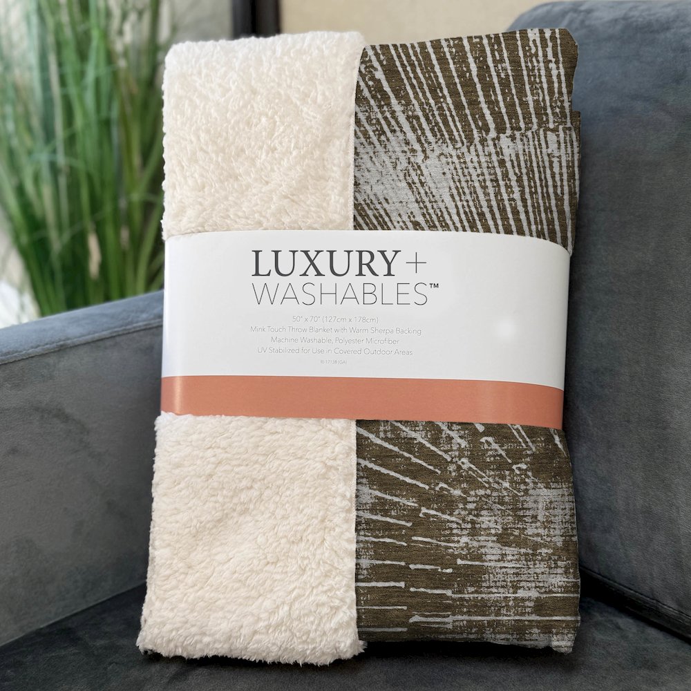 Premium Machine Washable ASB542 Chocolate 50" x 70" Sherpa Throw Blanket. Picture 3