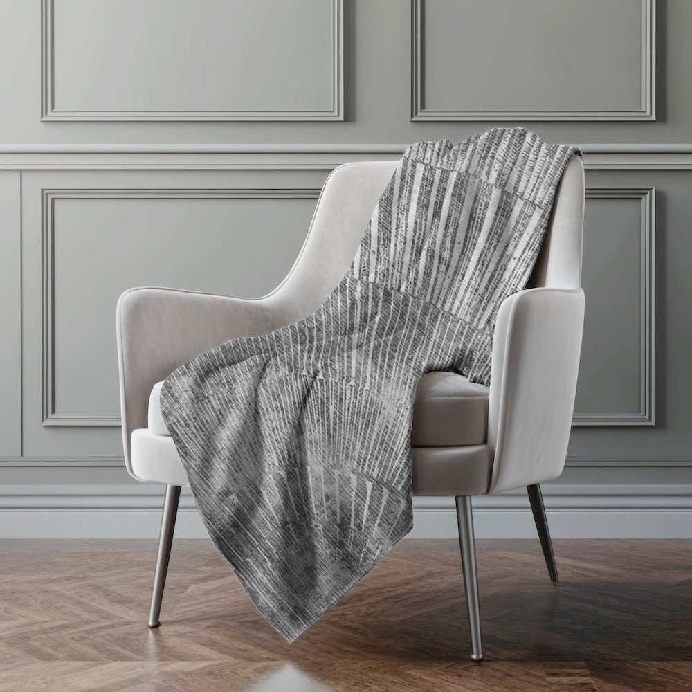 Premium Machine Washable ASB542 Gray 50" x 70" Sherpa Throw Blanket. Picture 4