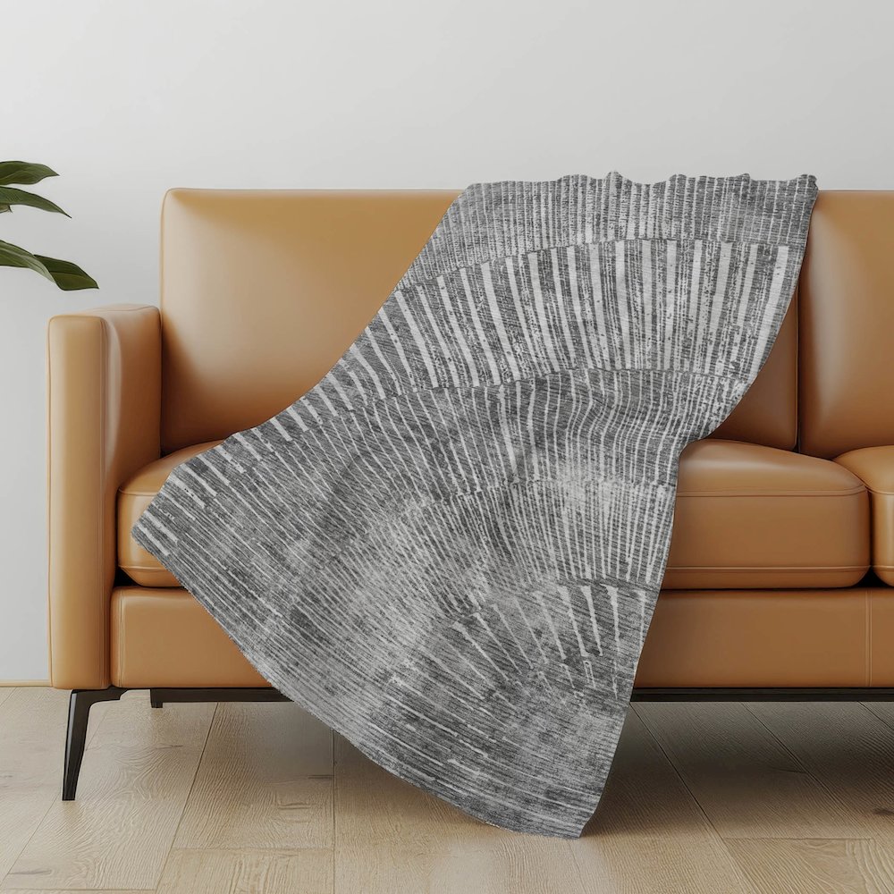 Premium Machine Washable ASB542 Gray 50" x 70" Sherpa Throw Blanket. Picture 5