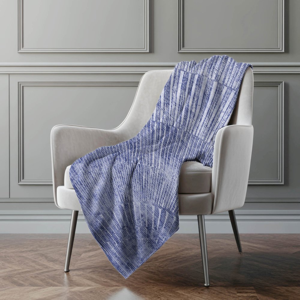 Premium Machine Washable ASB542 Navy 50" x 70" Sherpa Throw Blanket. Picture 4