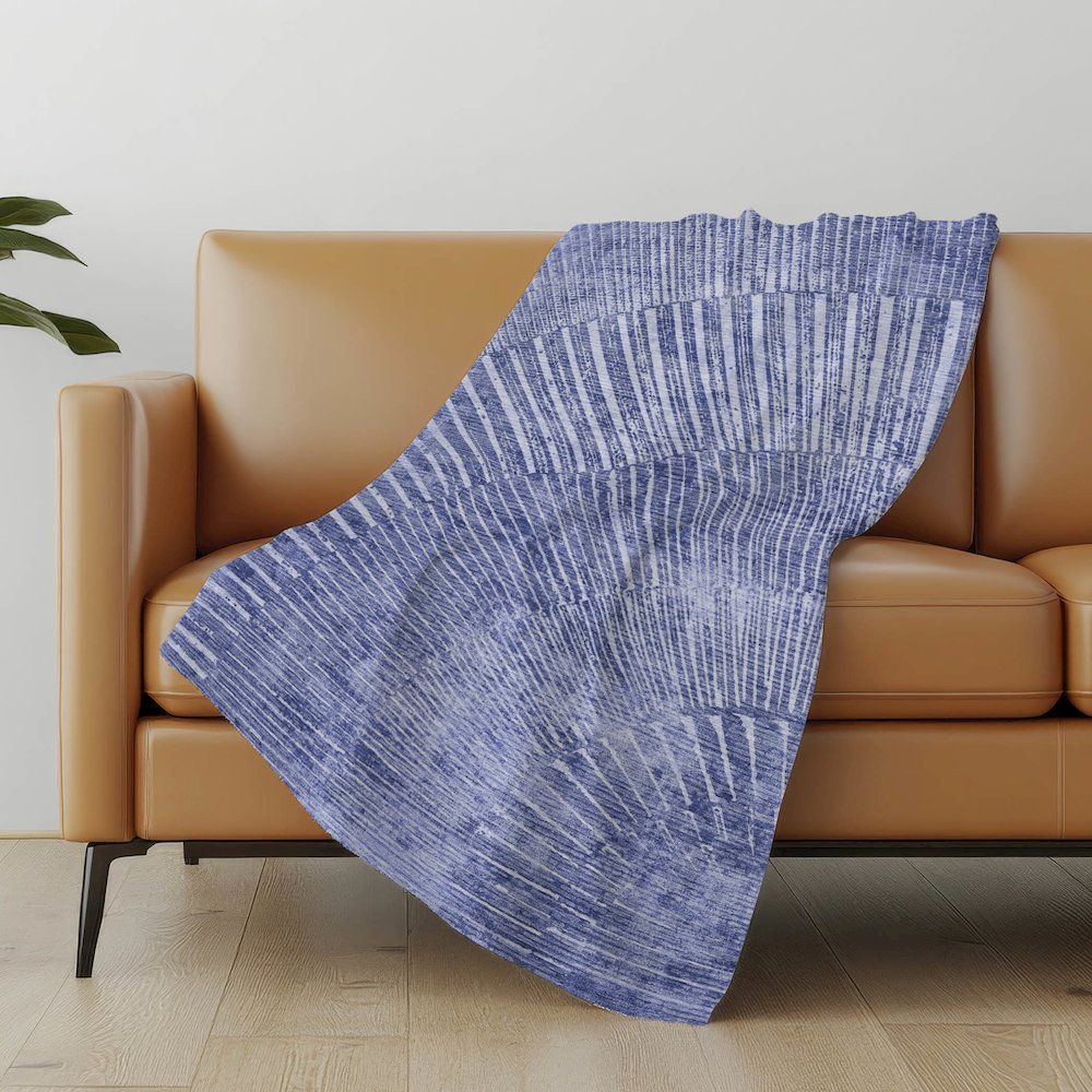 Premium Machine Washable ASB542 Navy 50" x 70" Sherpa Throw Blanket. Picture 5