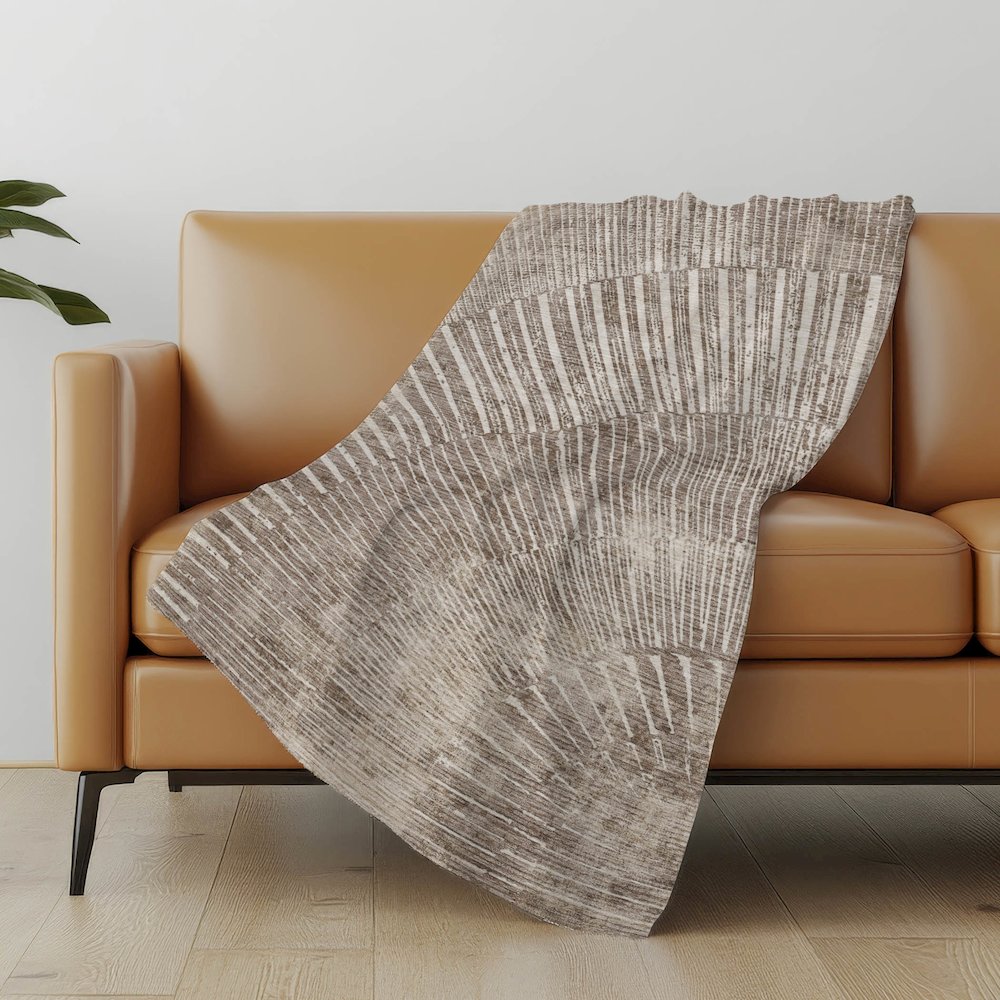 Premium Machine Washable ASB542 Taupe 50" x 70" Sherpa Throw Blanket. Picture 5