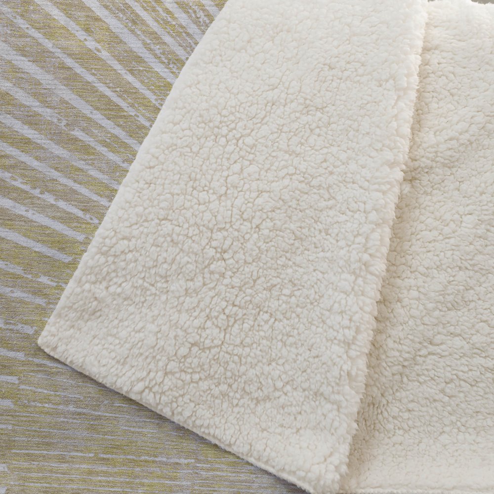 Premium Machine Washable ASB542 Wheat 50" x 70" Sherpa Throw Blanket. Picture 2
