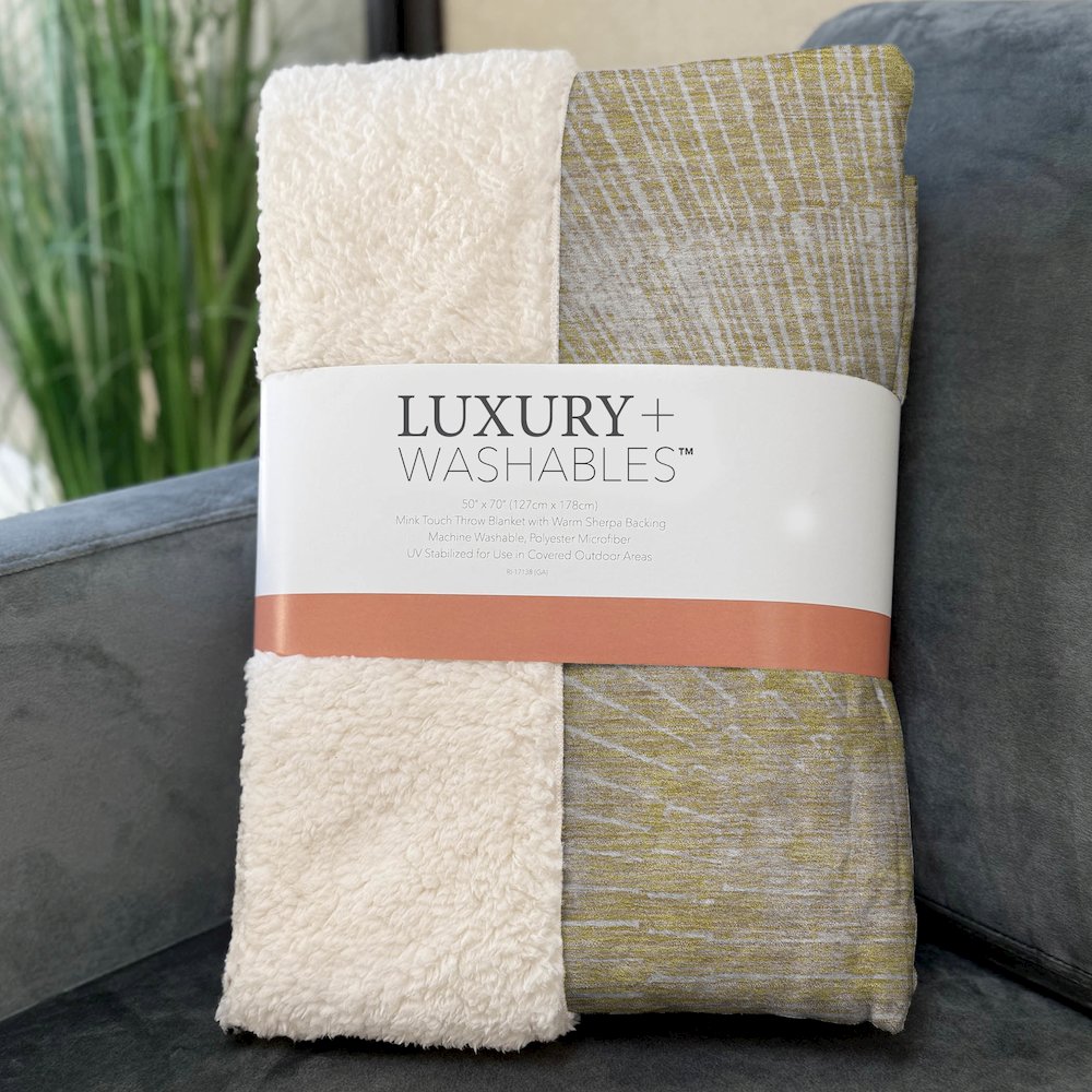 Premium Machine Washable ASB542 Wheat 50" x 70" Sherpa Throw Blanket. Picture 3