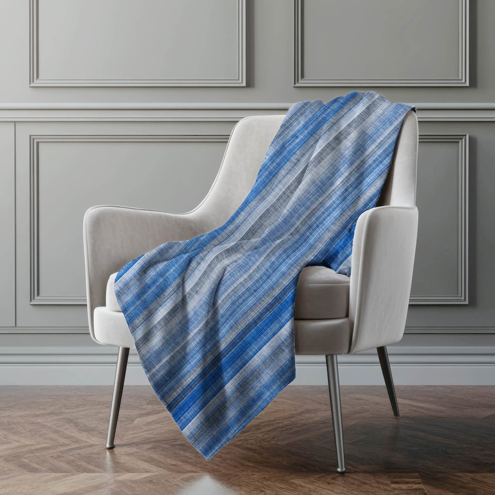 Premium Machine Washable ASB543 Blue 50" x 70" Sherpa Throw Blanket. Picture 4
