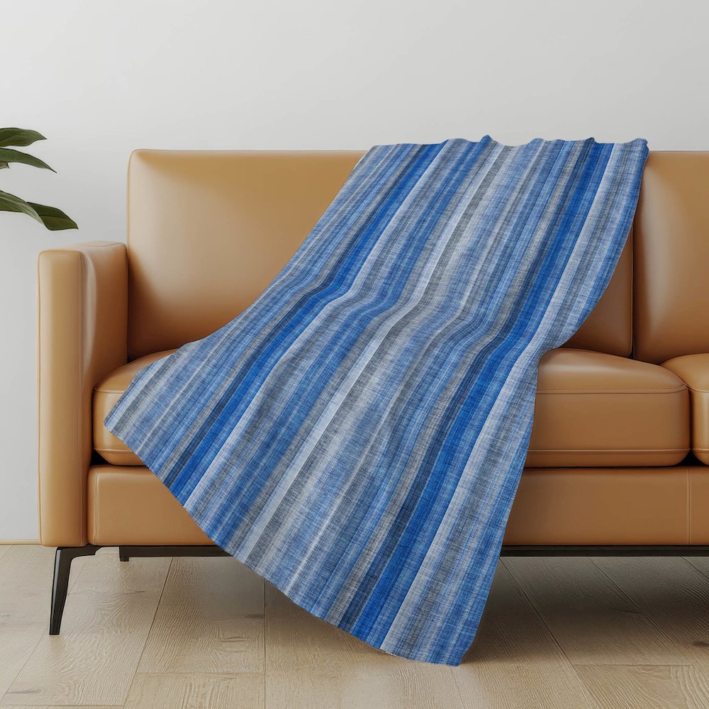 Premium Machine Washable ASB543 Blue 50" x 70" Sherpa Throw Blanket. Picture 5