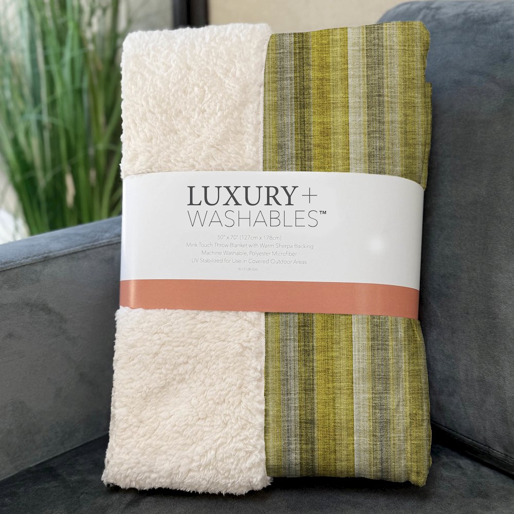 Premium Machine Washable ASB543 Gold 50" x 70" Sherpa Throw Blanket. Picture 3