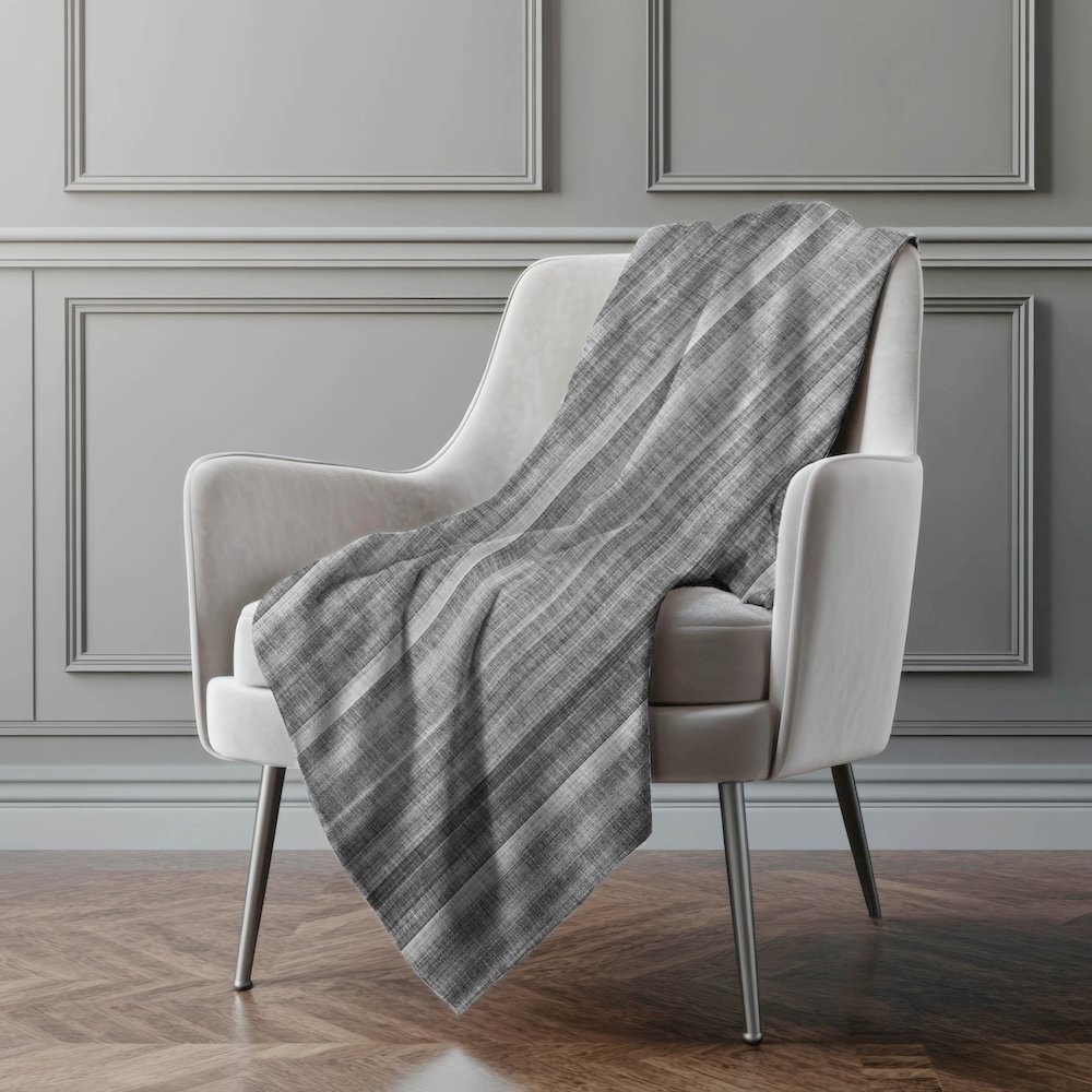 Premium Machine Washable ASB543 Gray 50" x 70" Sherpa Throw Blanket. Picture 4