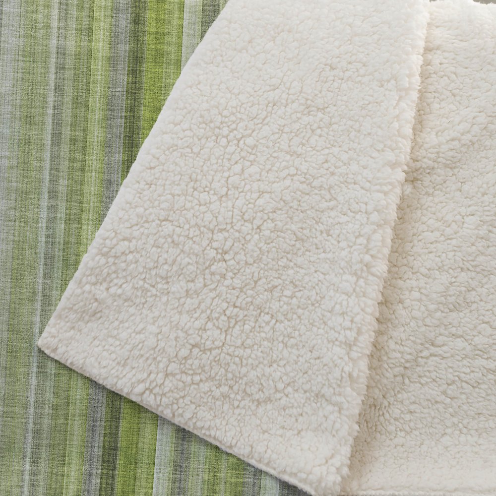 Premium Machine Washable ASB543 Green 50" x 70" Sherpa Throw Blanket. Picture 2