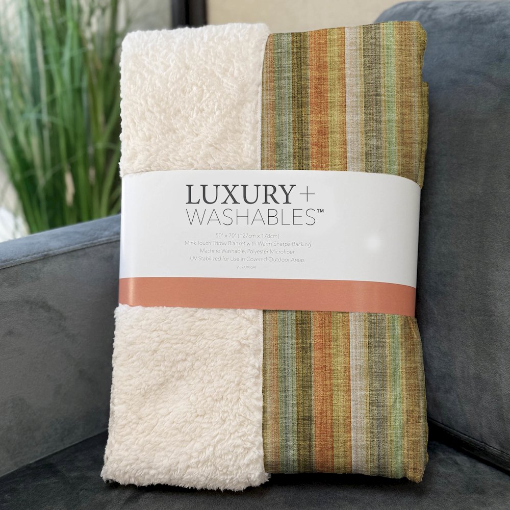 Premium Machine Washable ASB543 Khaki 50" x 70" Sherpa Throw Blanket. Picture 3