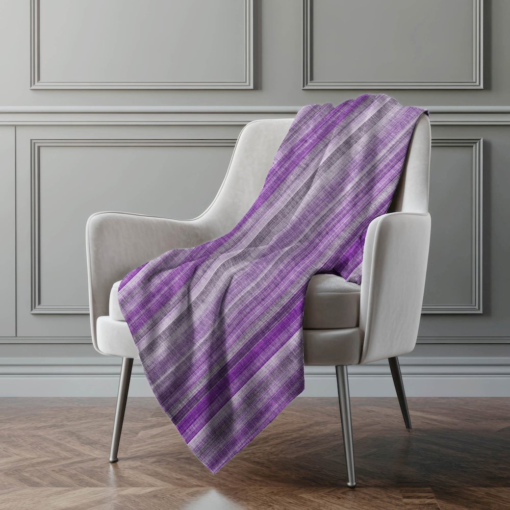 Premium Machine Washable ASB543 Purple 50" x 70" Sherpa Throw Blanket. Picture 4