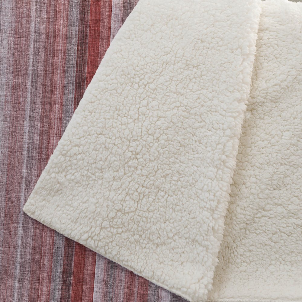 Premium Machine Washable ASB543 Red 50" x 70" Sherpa Throw Blanket. Picture 2