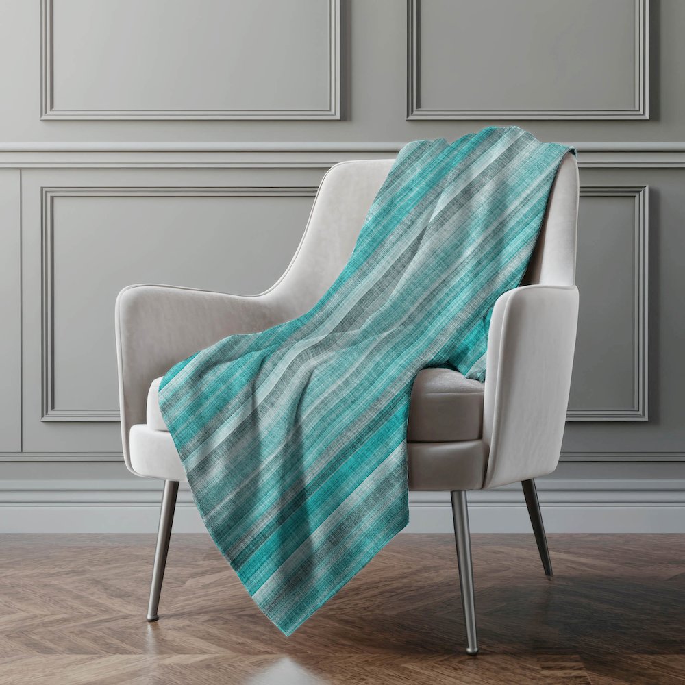 Premium Machine Washable ASB543 Teal 50" x 70" Sherpa Throw Blanket. Picture 4