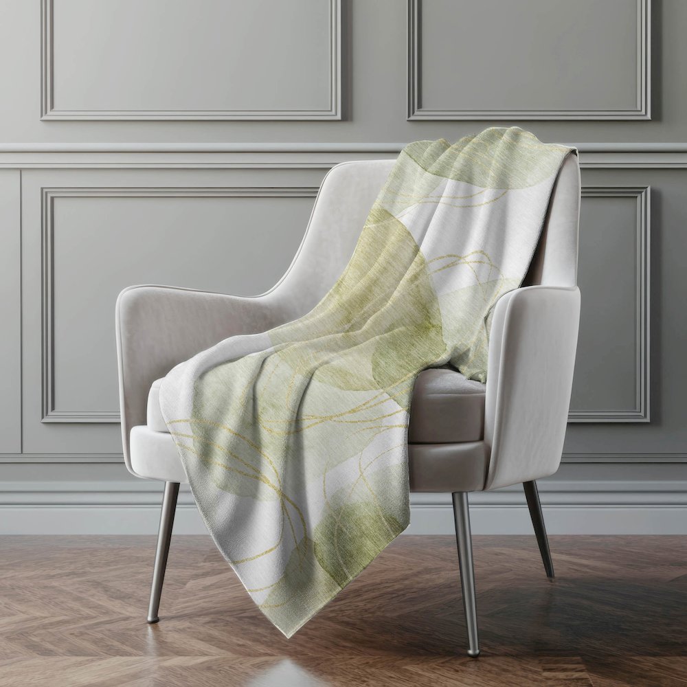 Premium Machine Washable ASB544 Green 50" x 70" Sherpa Throw Blanket. Picture 4
