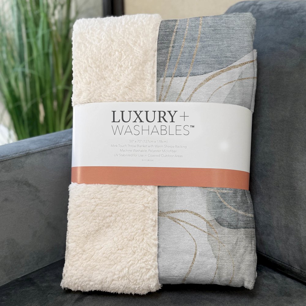 Premium Machine Washable ASB544 Ivory 50" x 70" Sherpa Throw Blanket. Picture 3