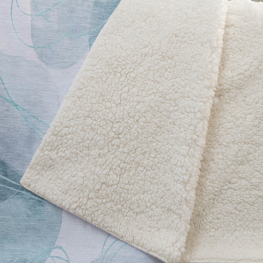 Premium Machine Washable ASB544 Teal 50" x 70" Sherpa Throw Blanket. Picture 2