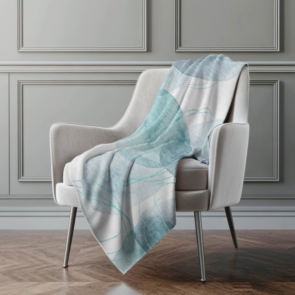 Premium Machine Washable ASB544 Teal 50" x 70" Sherpa Throw Blanket. Picture 4