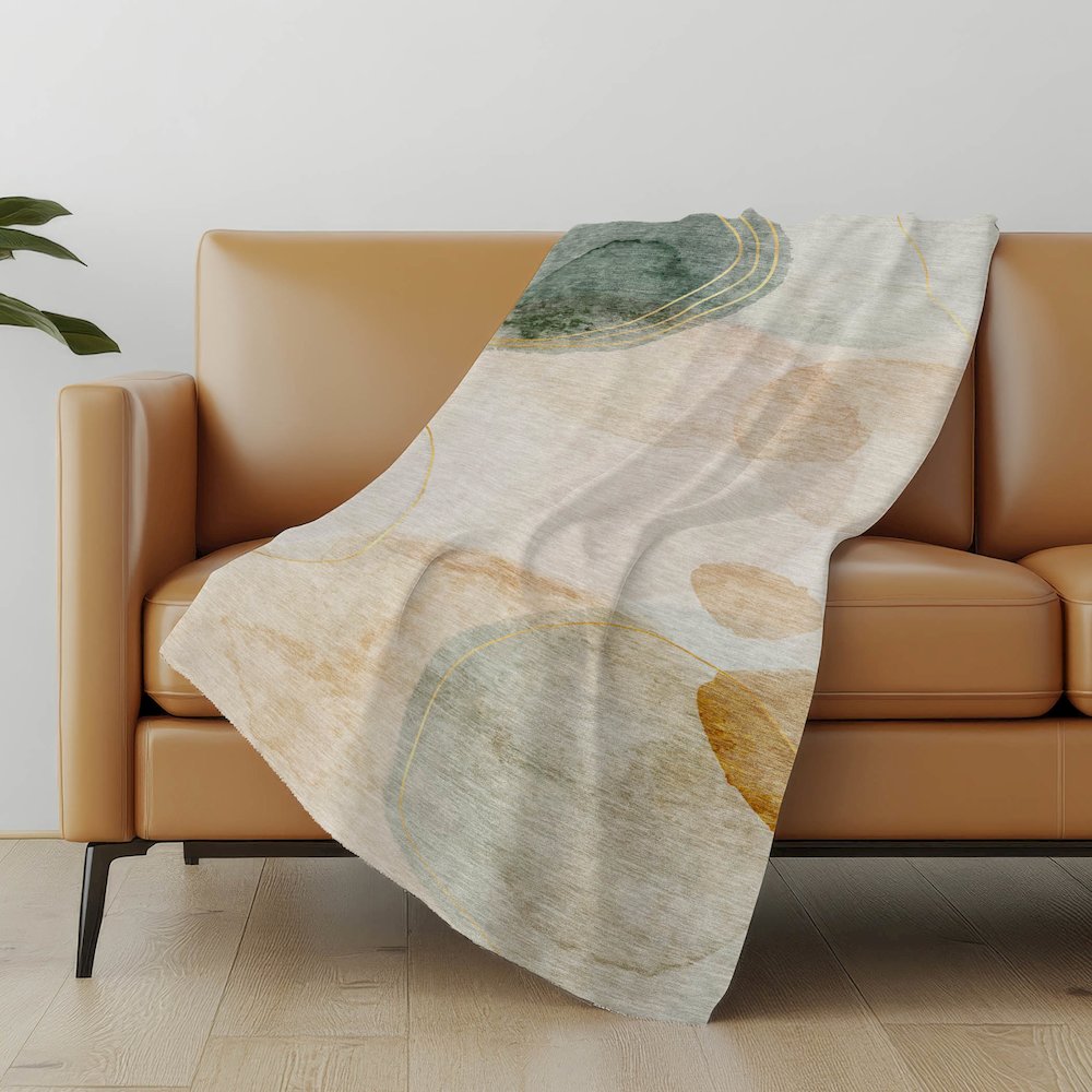 Premium Machine Washable ASB545 Beige 50" x 70" Sherpa Throw Blanket. Picture 5