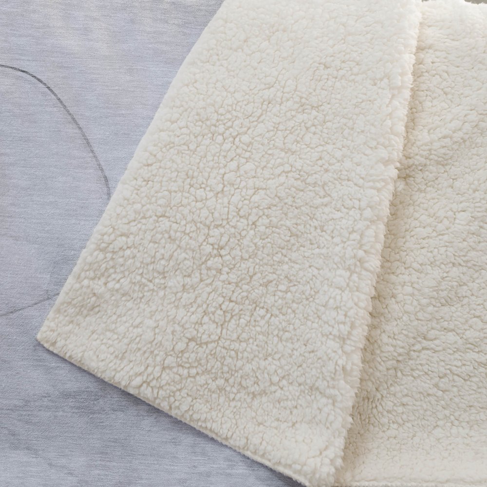 Premium Machine Washable ASB545 Gray 50" x 70" Sherpa Throw Blanket. Picture 2