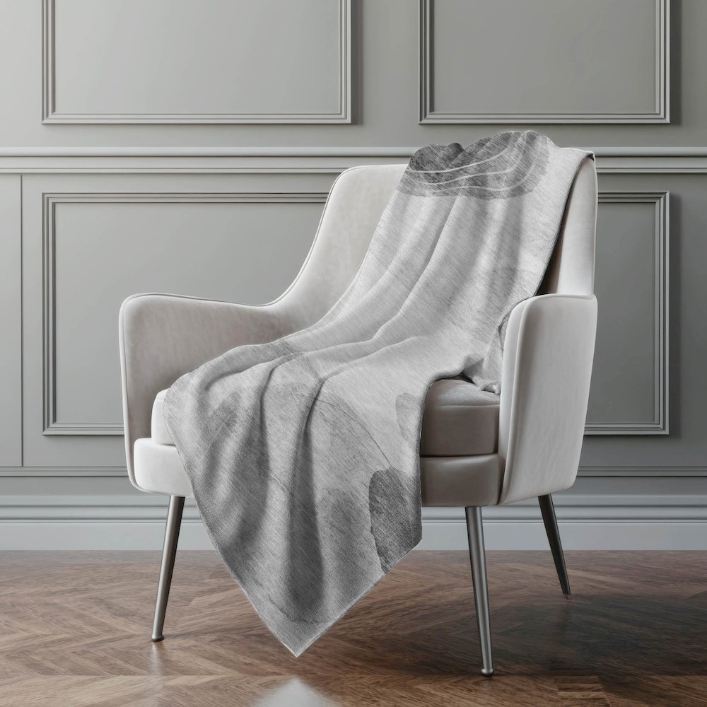 Premium Machine Washable ASB545 Gray 50" x 70" Sherpa Throw Blanket. Picture 4