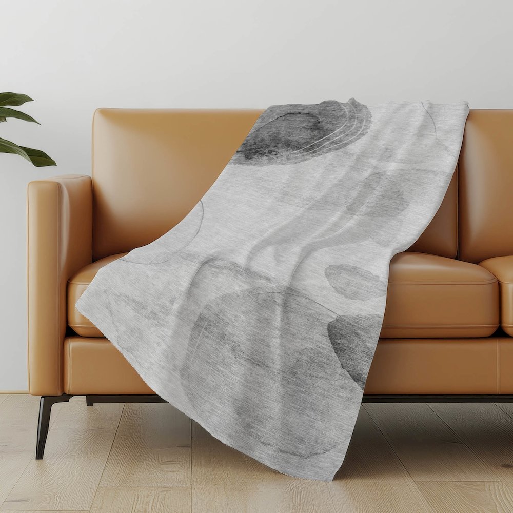 Premium Machine Washable ASB545 Gray 50" x 70" Sherpa Throw Blanket. Picture 5