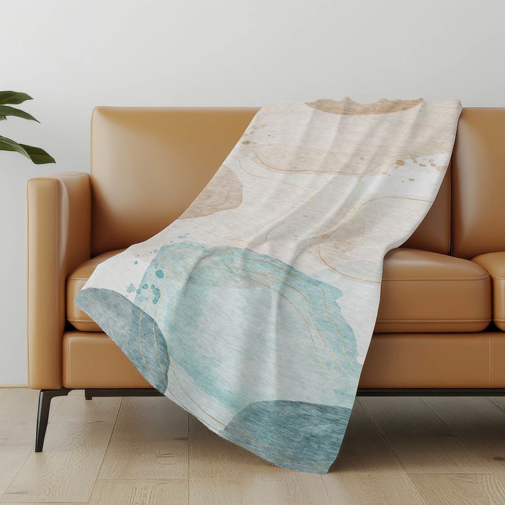 Premium Machine Washable ASB546 Beige 50" x 70" Sherpa Throw Blanket. Picture 5