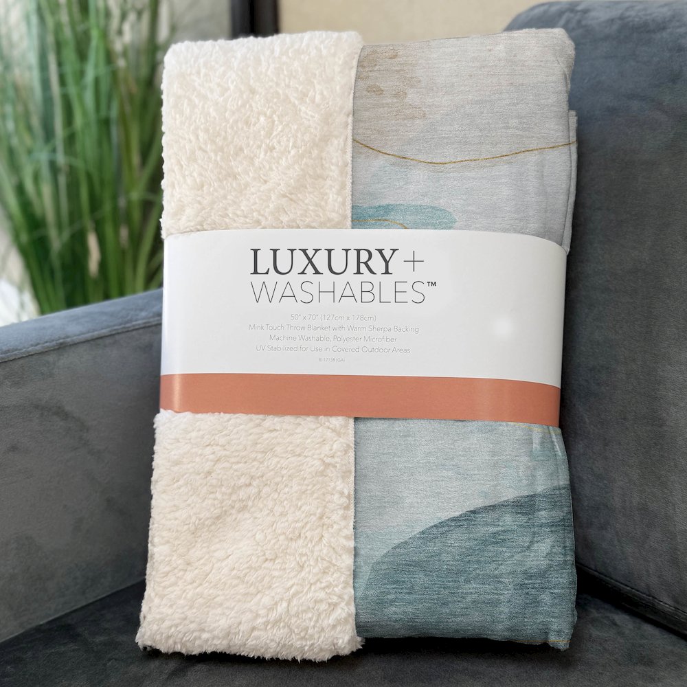 Premium Machine Washable ASB546 Beige 50" x 70" Sherpa Throw Blanket. Picture 3
