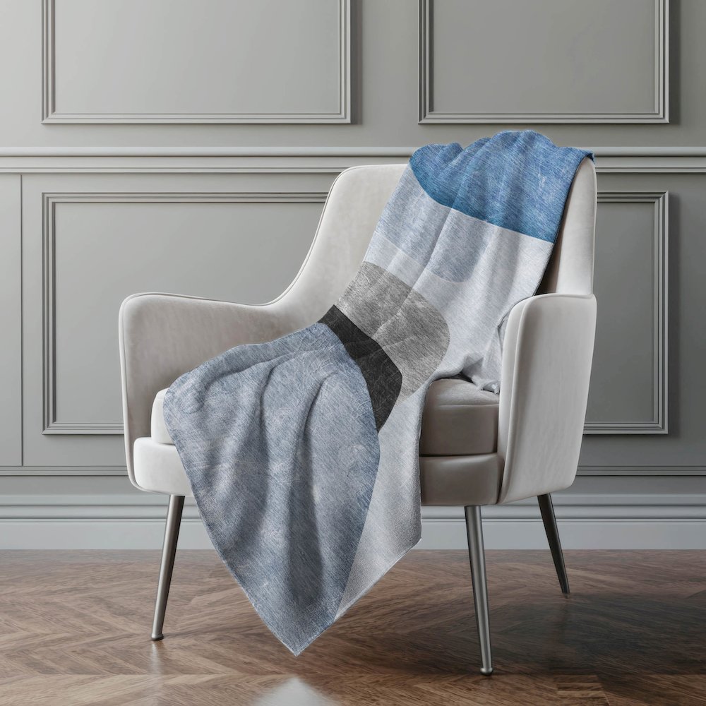 Premium Machine Washable ASB547 Blue 50" x 70" Sherpa Throw Blanket. Picture 4