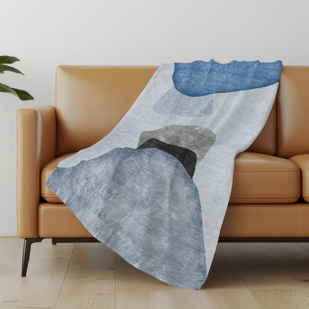 Premium Machine Washable ASB547 Blue 50" x 70" Sherpa Throw Blanket. Picture 5