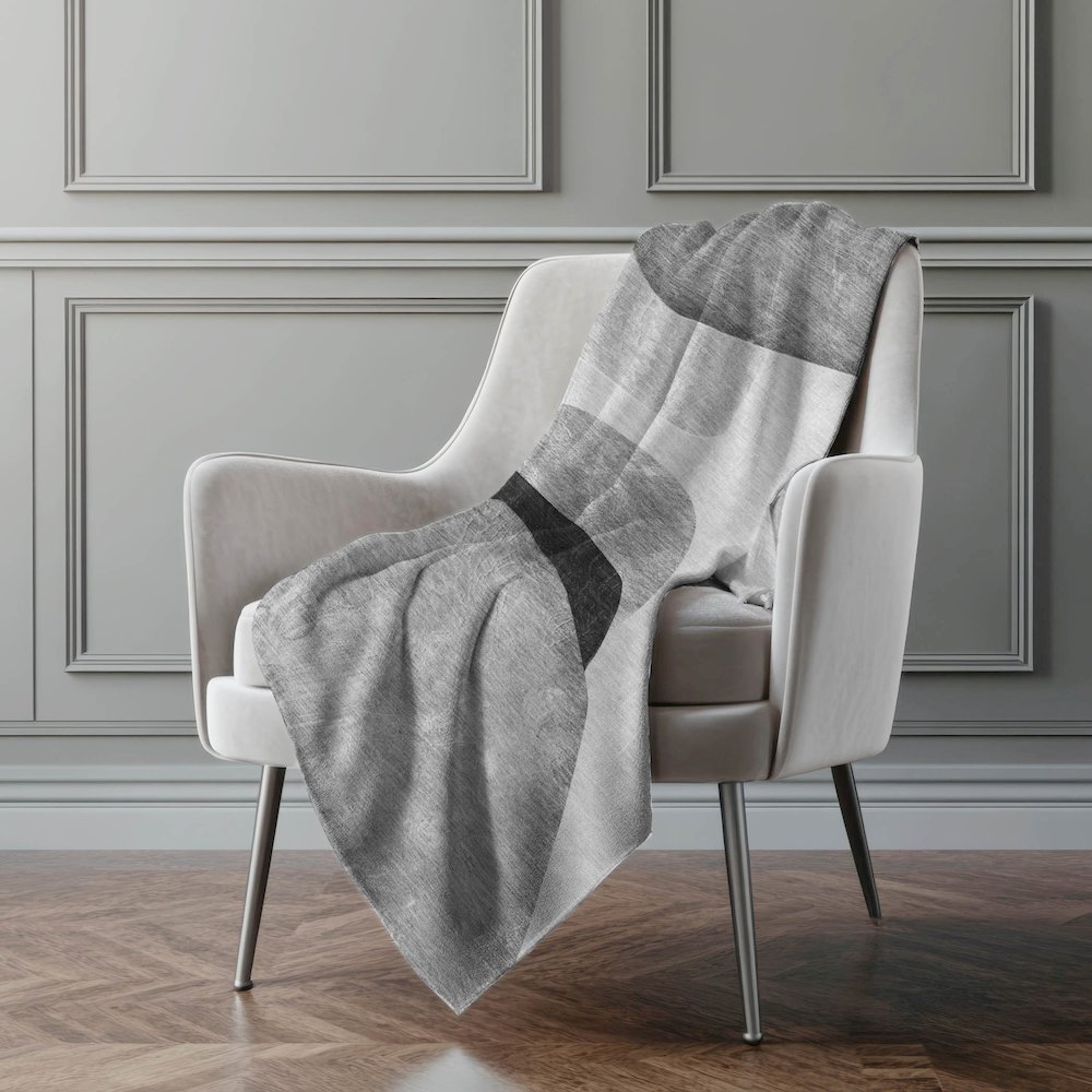 Premium Machine Washable ASB547 Gray 50" x 70" Sherpa Throw Blanket. Picture 4
